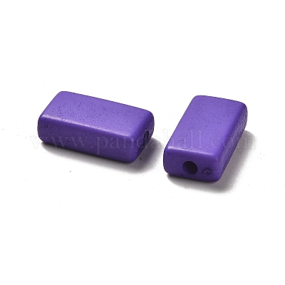 不透明なアクリルビーズ  長方形  モーブ  18.5x10x6mm  穴：2mm  約450個/500g&nbsp;OACR-A030-03E-1