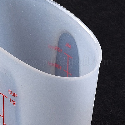 シリコーン計量カップ  目盛り付き  ベーキングツール  ホワイト  50x74x93mm  内径：72x48mm  容量：125ml（4.23fl.oz）&nbsp;DIY-C075-01A-1