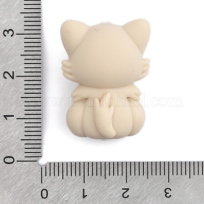 シリコンビーズ  猫の形  アンティークホワイト  28x20.5x16.5mm  穴：2mm&nbsp;SIL-S010-04C-1