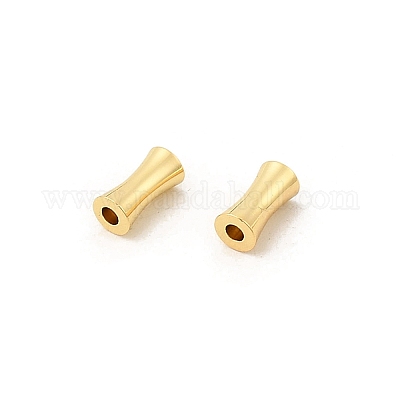 真鍮ビーズ  竹  18KGP本金メッキ  7.5x4mm  穴：1.6~1.8mm&nbsp;KK-P344-01G-1