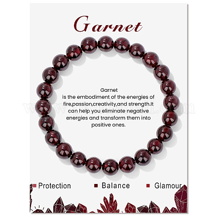 Synthetic Garnet Beaded Stretch Bracelets PW-WG7FE75-06-1-1