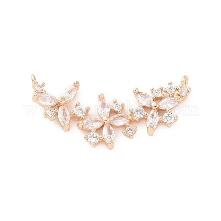 Wholesale Brass Pave Clear Cubic Zirconia Connector Charms
