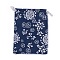 Burlap Packing Pouches, Drawstring Bags, Prussian Blue, 17.3~18.2x13~13.4cm