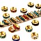 Brass Rhinestone Spacer Beads, Cadmium Free & Lead Free, Grade A, Rondelle, Golden Metal Color, Mixed Color, 9x4mm, Hole: 4mm