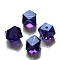 K9 Glass, Imitation Austrian Crystal Beads, Grade AAA, Faceted, Cornerless Cube Beads, Indigo, 4x4x4mm, Hole: 0.7~0.9mm