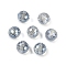 Transparent Electroplate Glass Beads, Faceted, Round, Light Steel Blue, 10x9mm, Hole: 1.4mm