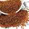 12/0 Glass Seed Beads, Silver Lined Round Hole, Round, Dark Goldenrod, 2mm, Hole: 1mm, about 3306pcs/50g