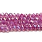Transparent Baking Paint Glass Beads Strands, AB Color, Faceted, Round, Medium Violet Red, 3x2.5mm, Hole: 0.7mm, about 156~159pcs/strand, 14.80~14.96 inch(37.6~38cm)