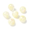 Two Tone Transparent Acrylic Beads, Hand Painted Beads, Round, with Glitter Powder & Enamel, Lemon Chiffon, 15x14mm, Hole: 3mm