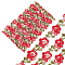 Polyester Ribbon, Floral Pattern, Flat, Garment Accessories, Red, 3/4 inch(18x1.5mm)