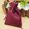 Rectangle Polyester Storage Bags, Drawstring Pouches Packaging Bag, Dark Red, 12x9cm