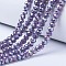 Electroplate Glass Beads Strands, Opaque Solid Color, AB Color Plated, Faceted, Rondelle, Slate Blue, 2.3~2.7x2mm, Hole: 0.4mm, about 135~140pcs/strand, 26~27cm