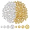 140Pcs Brass Hollow Beads, Round, Mixed Color, 4~8mm