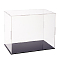Transparent Plastic Minifigure Display Cases, Dustproof Action Figure Display Box, with Black Base, for Models, Building Blocks, Doll Display Holders, White, 26x16x20.5cm