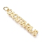 Brass Pendants, with Jump Rings, Cadmium Free & Lead Free, Long-Lasting Plated, Constellation/Zodiac Sign, Word, Sagittarius, 43x6.5x2mm, Hole: 4.5mm