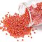 12/0 Glass Seed Beads, Trans. Colors Rainbow, Round, Red,
Size: about 2mm in diameter, hole:1mm, about 6666pcs/100g
