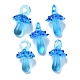 手作りランプワークペンダント  バンピー  キノコ  ドジャーブルー  24.5~29.5x15~18.5mm  穴：2~5mm&nbsp;LAMP-M021-01N-1