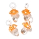 手作りランプワークペンダント  バンピー  キノコ  オレンジ  24.5~29.5x15~18.5mm  穴：2~5mm&nbsp;LAMP-M021-01B-1