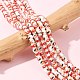 Handmade Flower Printed Porcelain Ceramic Beads Strands&nbsp;PORC-M005-6mm-06-5