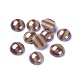 不透明ガラスカボション  縞模様  半円  カラフル  9.5~10x3.5mm&nbsp;GGLA-S038-11G-10mm-1