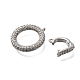 Brass Cubic Zirconia Fold Over Clasps&nbsp;KK-Q048-11P-2