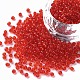 ガラスシードビーズ  トランスペアレント  ラウンド  レッド  8/0  3mm  穴：1mm  約10000ビーズ/ポンド&nbsp;SEED-A004-3mm-5-1