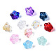 透明ガラスビーズ  花  ミックスカラー  10x10x7mm  穴：1.2mm&nbsp;GGLA-S054-011-2