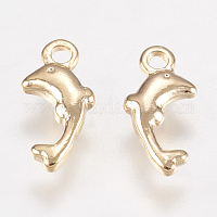 真鍮チャーム  イルカ  18KGP本金メッキ  11x6x2mm  穴：1mm&nbsp;KK-K215-28G