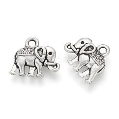 Tibetan Style Alloy Charms, Elephant, Cadmium Free & Lead Free, Antique Silver, 12x14x3mm, Hole: 1.5mm, about 1140pcs/1000g