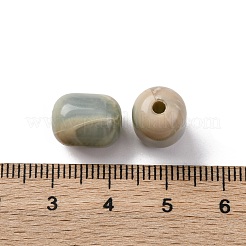 アクリルビーズ  模造寿山ビーズ  コラム  ダークシーグリーン  12x9.5mm  穴：2mm  約：625個/ 500 G&nbsp;OACR-Z025-10