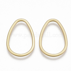 滑らかな表面合金リンクリング  ティアドロップ  マットゴールドカラー  22x15x1.5mm&nbsp;PALLOY-S117-166A