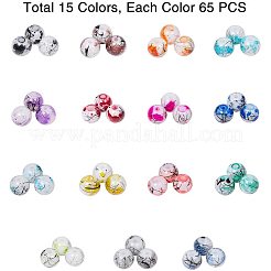 ドローベンチ＆ベーキングペイントガラスビーズ  ラウンド  ミックスカラー  6mm  穴：1mm  60~65個/コンパートメント  900~975個/箱&nbsp;GLAA-PH0007-44