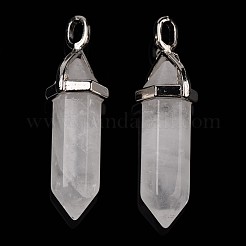 Natural Quartz Crystal Double Terminated Pointed Pendants&nbsp;G-F295-04G