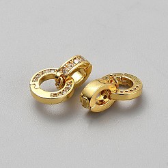 真鍮製マイクロペーブキュービックジルコニアエンハンサーショートナーベイル  ゴールドカラー  14.5x9.5x7.5mm  穴：5mm&nbsp;KK-WH0109-23G