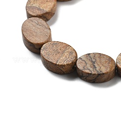 天然石ピクチャージャスパービーズ連売り  オーバル  14x10x5mm  穴：0.5mm  約28個/連  15.55''（39.5センチメートル）&nbsp;G-P559-B15-01