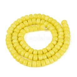 オペークガラスビーズ連売り  バレル  きいろ  6x4mm  穴：1~1.2mm  約93~105個/連  14.37~16.73''（36.5~42.5センチメートル）&nbsp;GLAA-NH0002-B01-C07