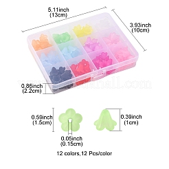 144 個 12 色不透明アクリルビーズ  花  ミックスカラー  10x15mm  穴：1.5mm  12個/カラー&nbsp;SACR-YW0001-46