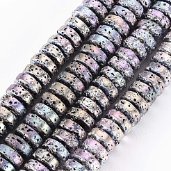 Electroplated Natural Lava Rock Beads Strands&nbsp;G-T114-69