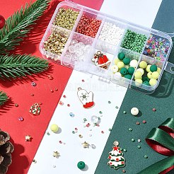 DIY Christmas Alloy Enamel & Acrylic & Glass Beads Bracelets Jewelry Making Kits&nbsp;DIY-FS0007-03