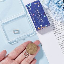 スターリングシルバーのスプリングゲートリング2個、925個  オーバル  銀  12x9x2.5mm  内径：8.5x5.5mm  2個/セット&nbsp;STER-SC0001-40B