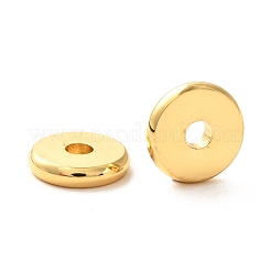 真鍮製スペーサービーズ  長持ちメッキ  フラットラウンド/ディスク  ヒシビーズ  18KGP本金メッキ  8x1.5mm  穴：2mm&nbsp;X-KK-P203-04G