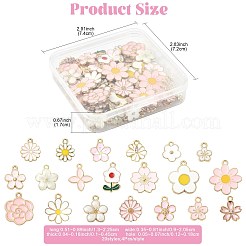 80個20スタイルアロイエナメルペンダント  花  ミックスカラー  12~22.5x9~20.5x1~4mm  穴：1.2~2mm  4個/スタイル&nbsp;ENAM-FS0004-21