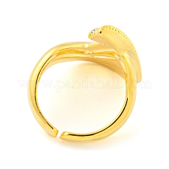 女性用真鍮製C字型オープンカフリング  プラチナ·ゴールデン  23mm  調整可能&nbsp;AJEW-U003-08G