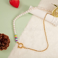 Vintage Natural Pearl Beaded Necklace for Girl Women&nbsp;NJEW-SW00002-03