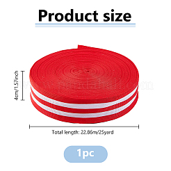 24ヤードポリエステルリボン  ストライプ  洋服アクセサリー  レッド  1-5/8インチ（40mm）  24ヤード/セット&nbsp;OCOR-DC0001-29B