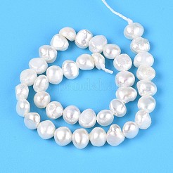 天然養殖淡水パールビーズ連売り  ナゲット  乳白色  5~6x5~6.5x3~5mm  穴：0.5~0.6mm  約32個/連  6.89~7.09''（17.5~18センチメートル）&nbsp;PEAR-T006-15B