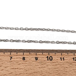 304ステンレススチールアズキチェーンネックレス12個、男女兼用  変色なし  ステンレス鋼色  17.72インチ（45cm）  2mm&nbsp;NJEW-H093-21P-03