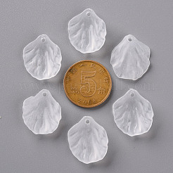 透明つや消しアクリルパーツ  花弁  ホワイト  19.5x16.5x4mm  穴：1.5mm&nbsp;MACR-S371-01A-701