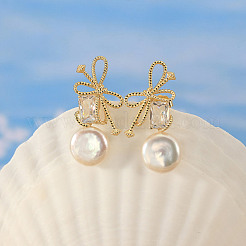 925 Sterling Silver Bowknot Stud Earrings&nbsp;EJEW-Z041-03G