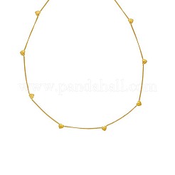 女性用ハートステンレススチールリンクチェーンネックレス8個  ゴールドカラー  15.75インチ（40cm）&nbsp;FS-WG5BF1A-01